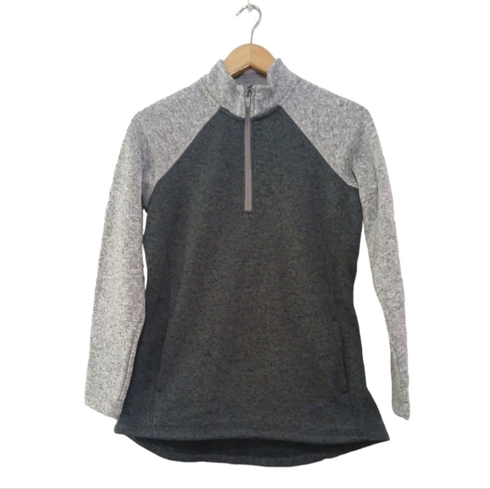 Charles River Apparel sz M Gray Lightweight Quarter Zip Pullover Sweater Jacket